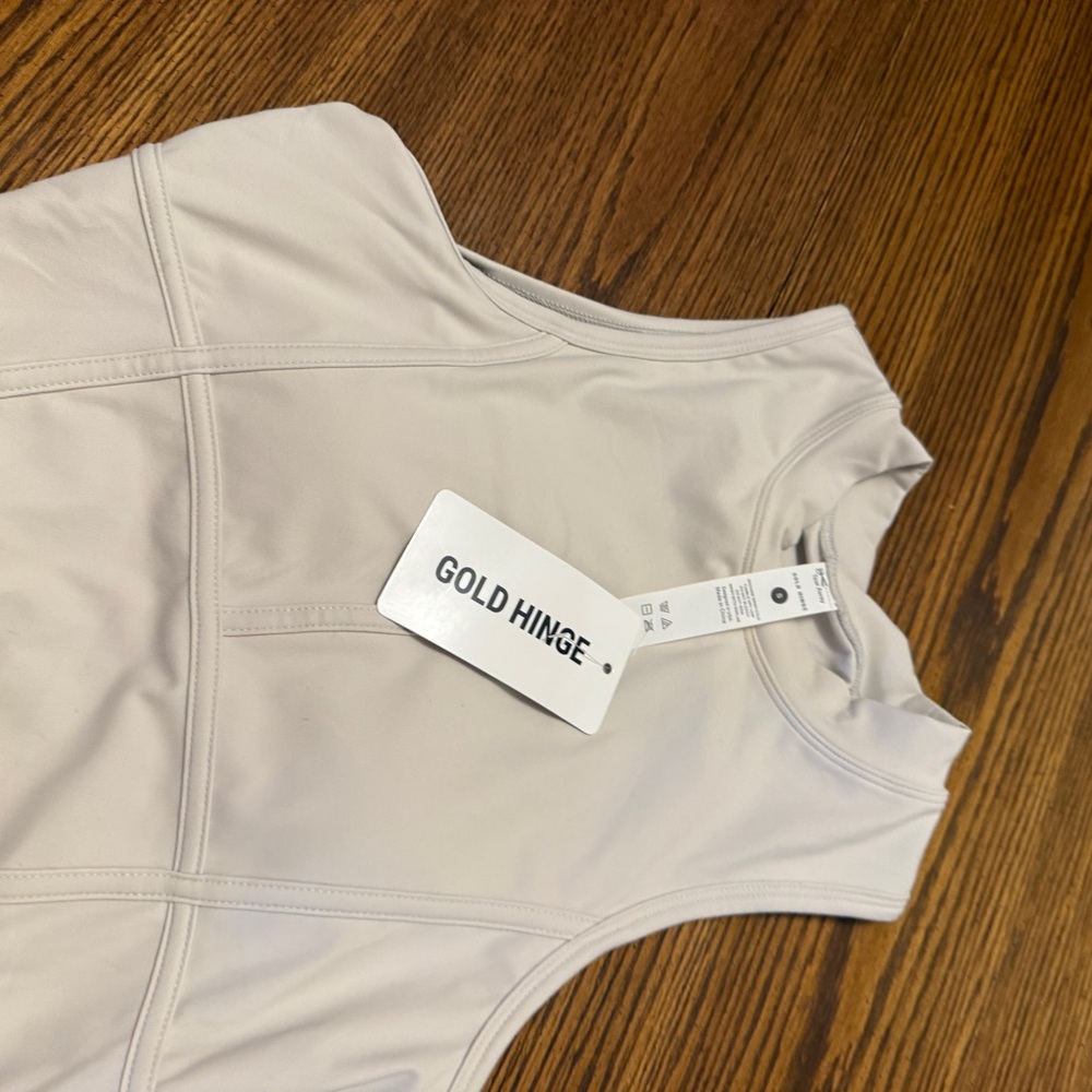 Gold Hinge Cream Sleeveless Top